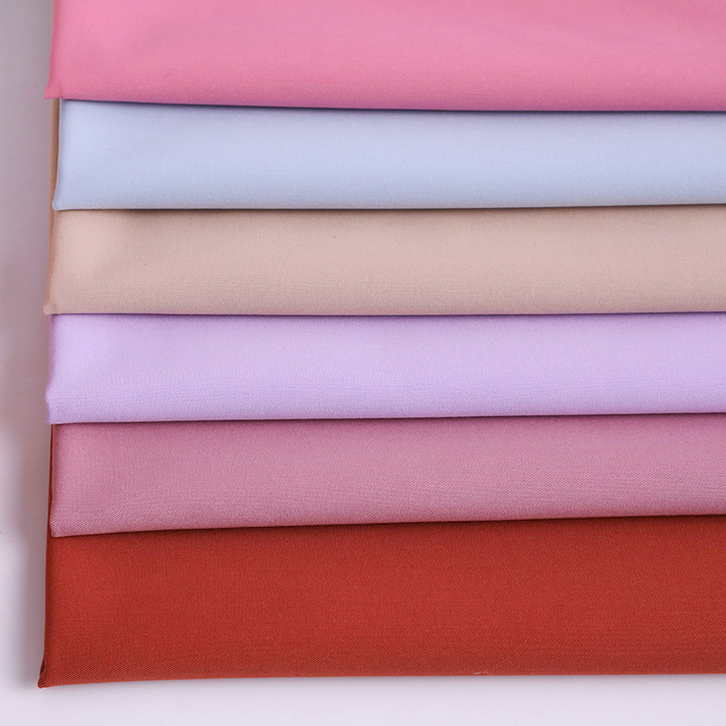 FX50316 Soft Handfeeling Plain Dyed Polyester Rayon 4 Way Stretch Twill Fabric untuk Scrubs and Seragam Perubatan