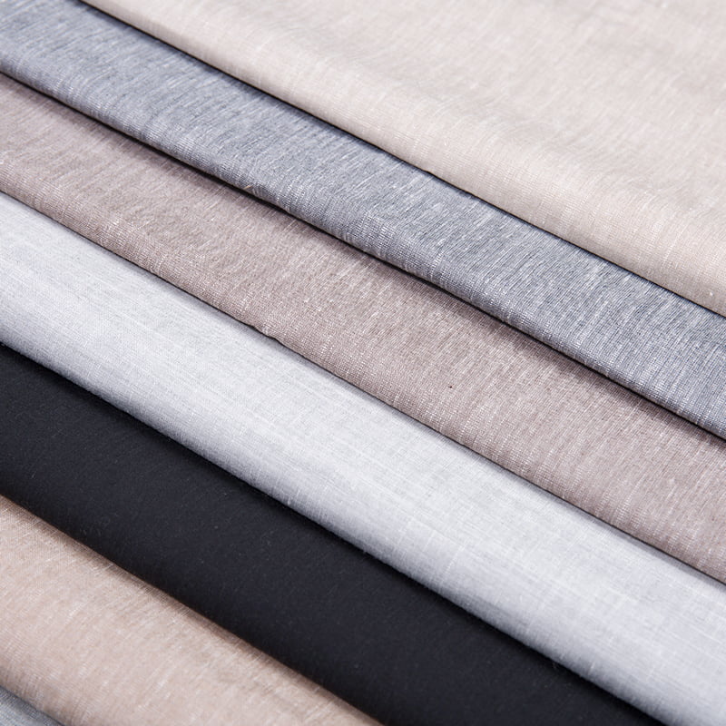 FX55884 Fesyen Tr Poly Rayon Spandex dengan kain linen yang dicelupkan atas kain